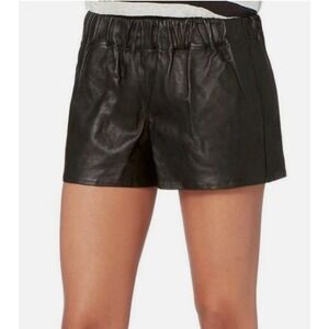 Rag & Bone Genuine 100% Lambskin Leather Micro Short Black Elastic Waist XS $398